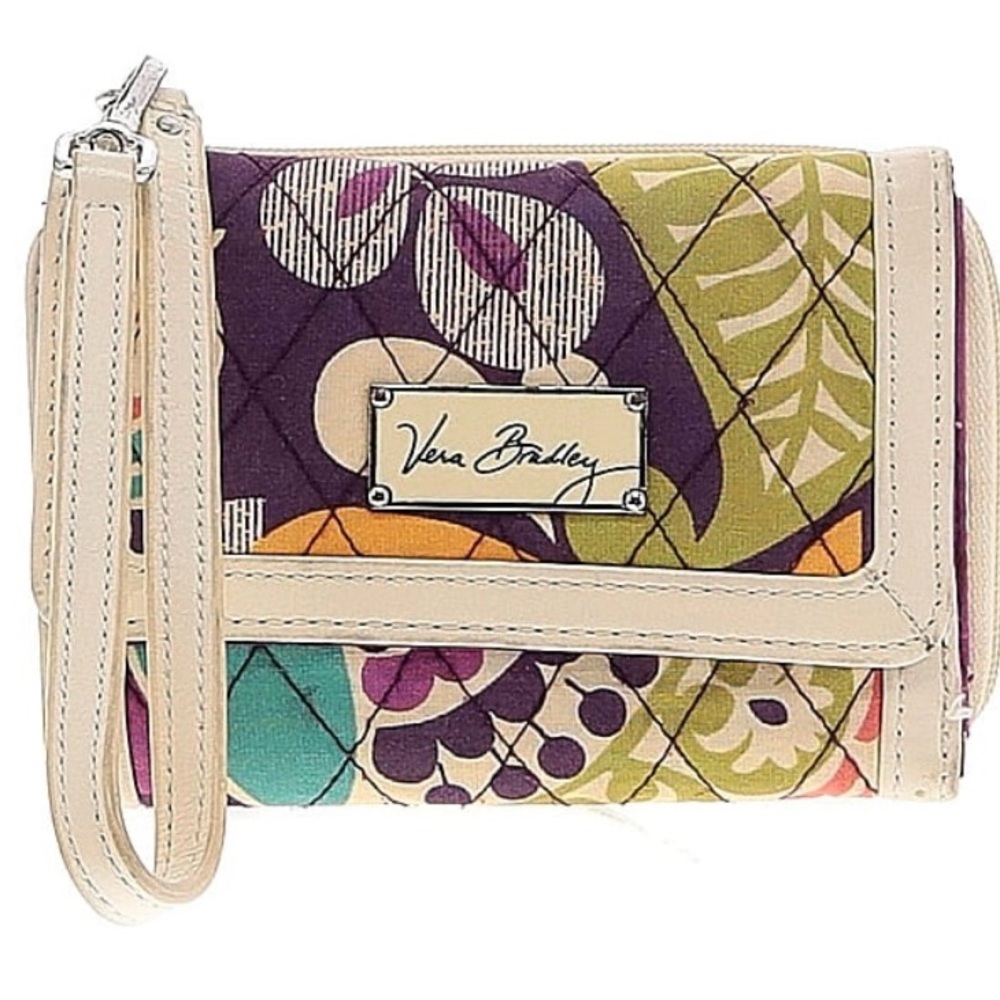 Vera Bradley Purple and Green Patchwork Wristlet/Wallet
